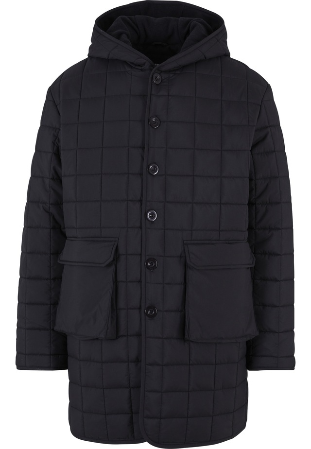 URBAN CLASSICS Winterjacke »Urban Classics Herren Polar Fleece Lined Parka« 1 Stk. tlg. mit Kapuze