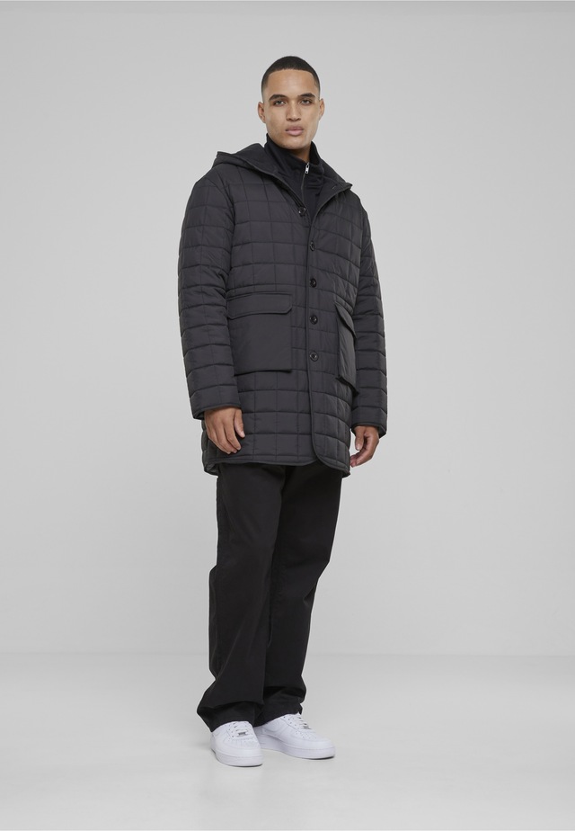 URBAN CLASSICS Winterjacke »Urban Classics Herren Polar Fleece Lined Parka« 1 Stk. tlg. mit Kapuze