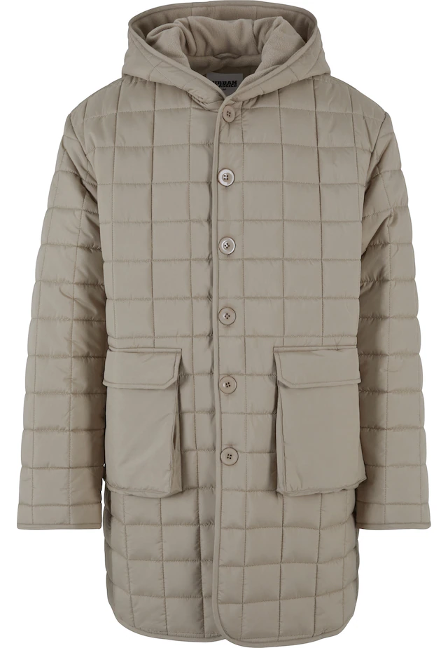URBAN CLASSICS Winterjacke »Urban Classics Herren Polar Fleece Lined Parka« 1 Stk. tlg. mit Kapuze