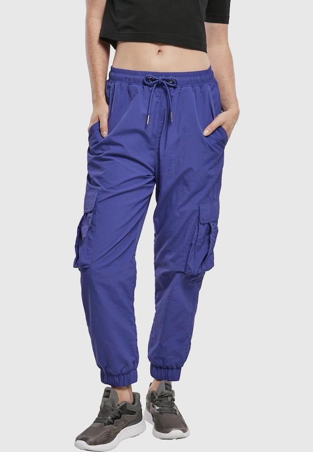 URBAN CLASSICS Schultertasche »Urban Classics Damen Ladies High Waist Crinkle Nylon Cargo Pants«