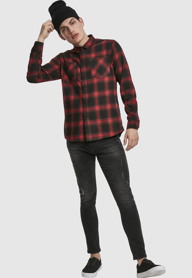 URBAN CLASSICS Langarmhemd »Urban Classics Herren Checked Flanell Shirt 6« 1