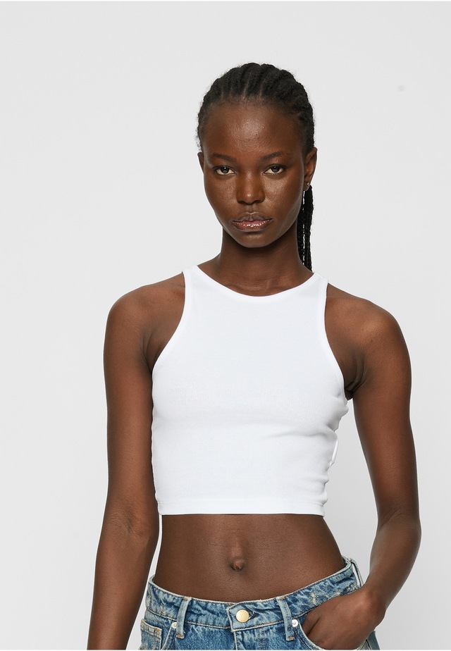 URBAN CLASSICS Tanktop »Urban Classics Ladies Organic Cropped Rib Top 2-Pack«