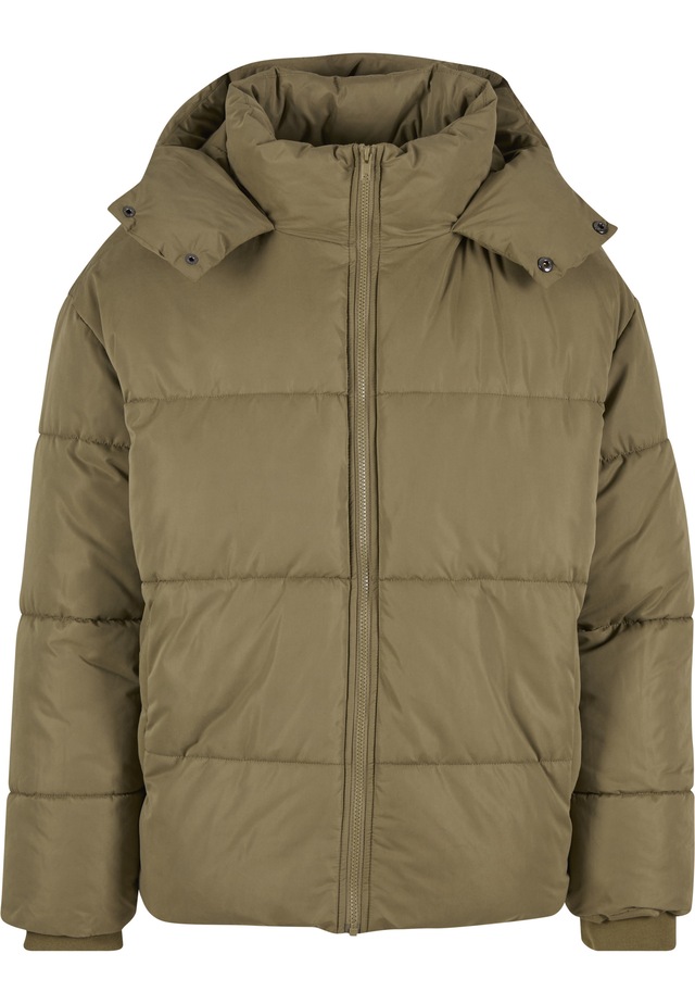 URBAN CLASSICS Winterjacke »Urban Classics Puffer Jacket With Flap Hood« 1 Stk. tlg. mit Kapuze