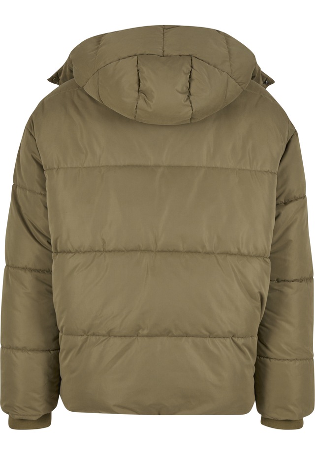URBAN CLASSICS Winterjacke »Urban Classics Puffer Jacket With Flap Hood« 1 Stk. tlg. mit Kapuze