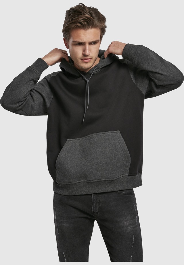 URBAN CLASSICS Rundhalspullover »Urban Classics Herren 2-Tone Fake Raglan Hoody« 1 Stk.