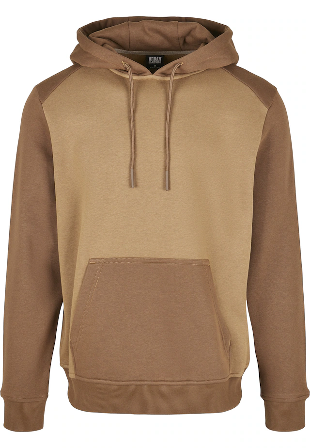 URBAN CLASSICS Rundhalspullover »Urban Classics Herren 2-Tone Fake Raglan Hoody« 1 Stk.
