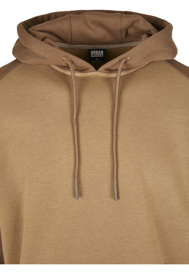 URBAN CLASSICS Rundhalspullover »Urban Classics Herren 2-Tone Fake Raglan Hoody« 1 Stk.