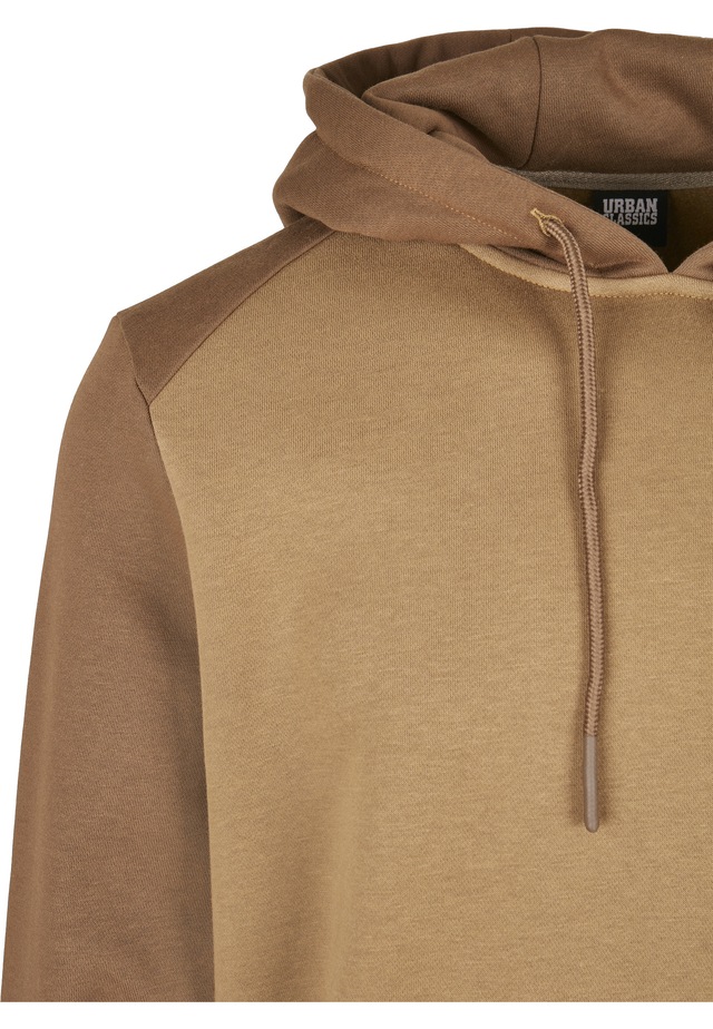 URBAN CLASSICS Rundhalspullover »Urban Classics Herren 2-Tone Fake Raglan Hoody« 1 Stk.