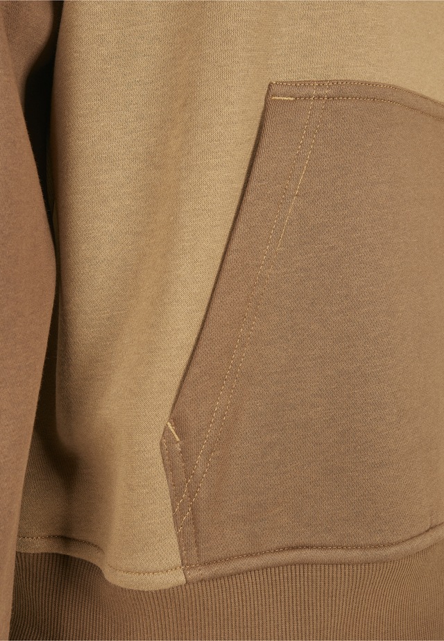 URBAN CLASSICS Rundhalspullover »Urban Classics Herren 2-Tone Fake Raglan Hoody« 1 Stk.