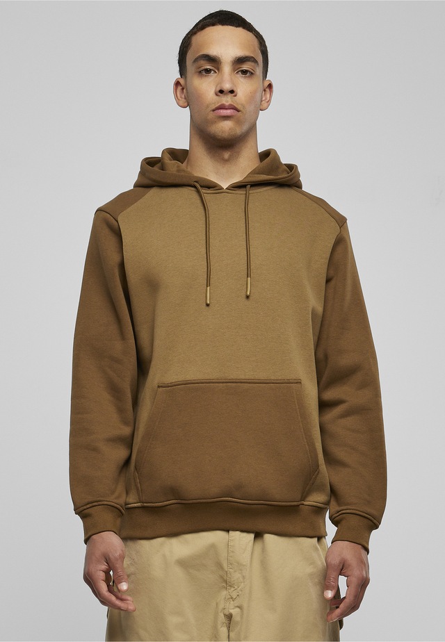 URBAN CLASSICS Rundhalspullover »Urban Classics Herren 2-Tone Fake Raglan Hoody« 1 Stk.