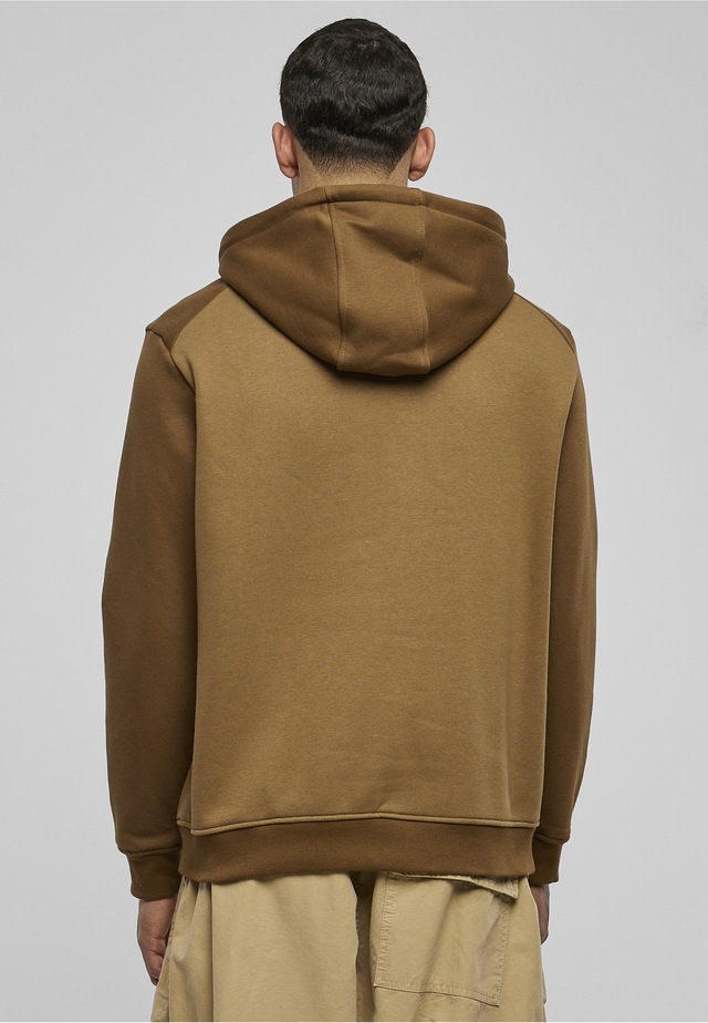 URBAN CLASSICS Rundhalspullover »Urban Classics Herren 2-Tone Fake Raglan Hoody« 1 Stk.