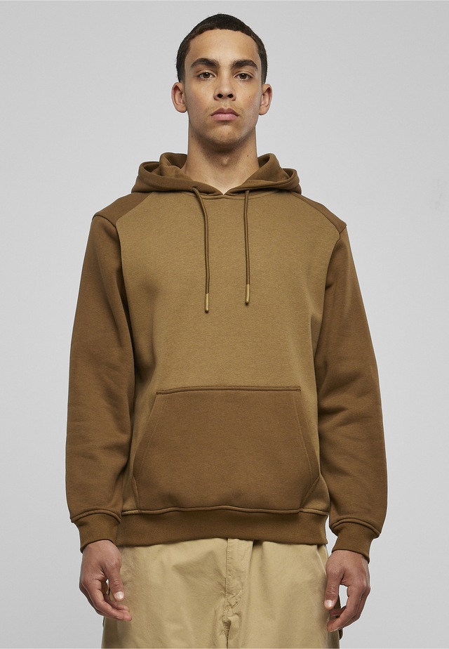 URBAN CLASSICS Rundhalspullover »Urban Classics Herren 2-Tone Fake Raglan Hoody« 1 Stk.