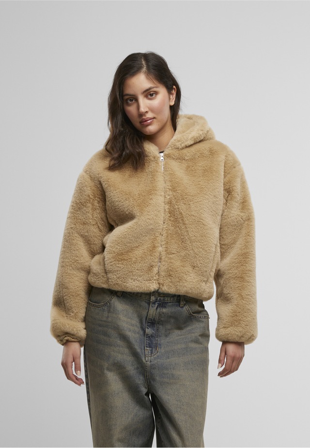 URBAN CLASSICS Sweatjacke »Urban Classics Ladies Full Zip Faux Fur Hoodie«