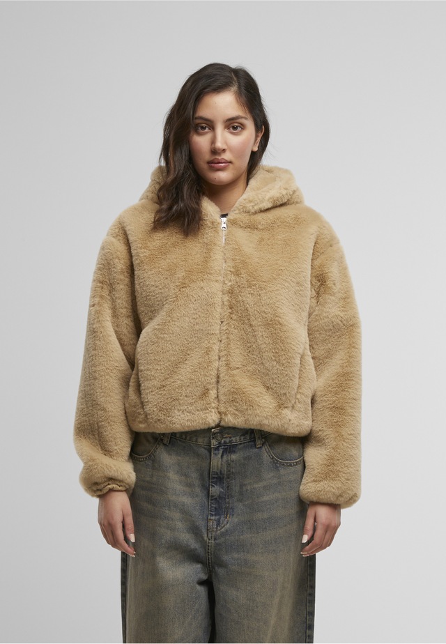 URBAN CLASSICS Sweatjacke »Urban Classics Ladies Full Zip Faux Fur Hoodie«
