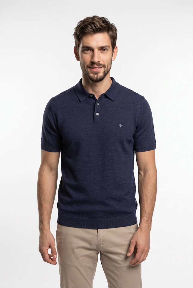 FYNCH-HATTON Polokragenpullover Sommershirt mit Stickerei