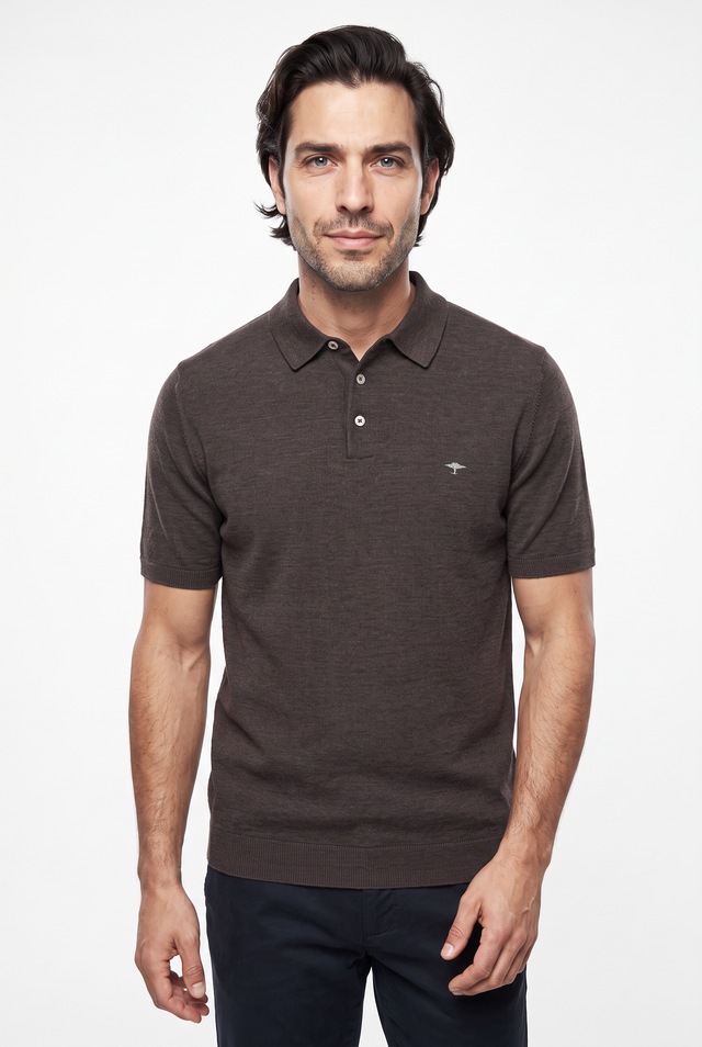FYNCH-HATTON Polokragenpullover Sommershirt mit Stickerei