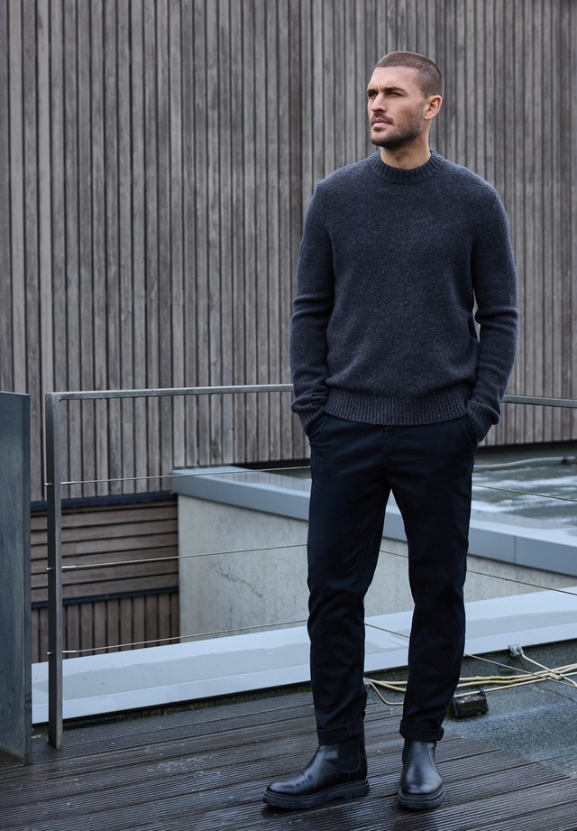STREET ONE MEN Rundhalspullover Grobstrick