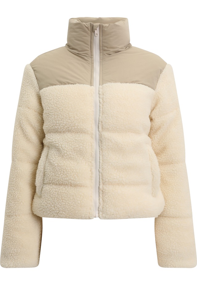 URBAN CLASSICS Winterjacke »Urban Classics Damen Ladies Short Sherpa Mix Puffer Jacket« 1 Stk. tlg. ohne Kapuze