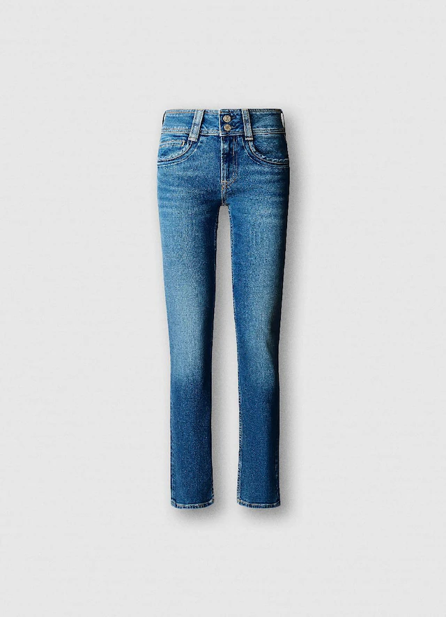 Pepe Jeans Straight-Jeans »SLIM JEANS MW GEN« mit doppeltem Knopfverschluss