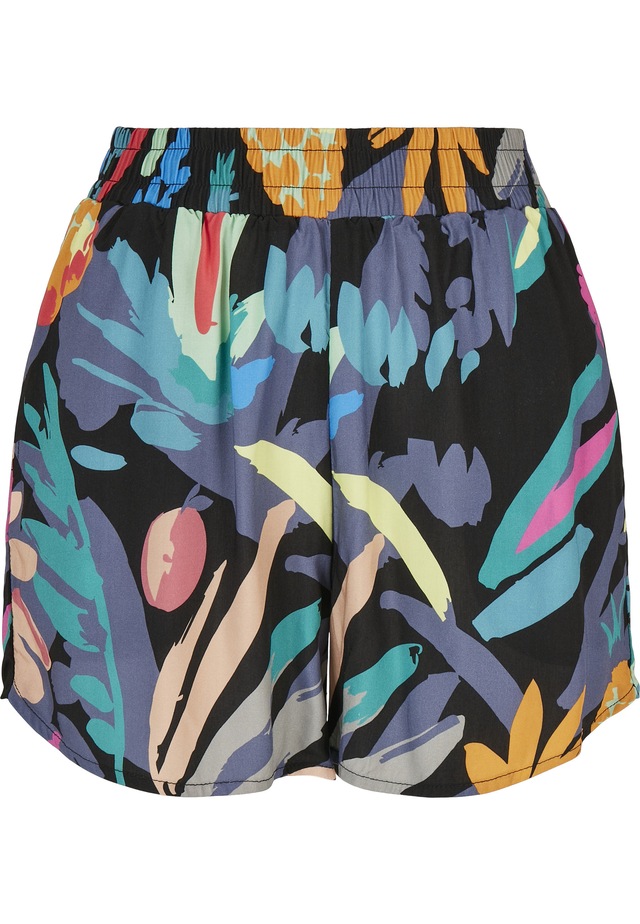 URBAN CLASSICS Stoffhose »Urban Classics Damen Ladies AOP Viscose Resort Shorts«