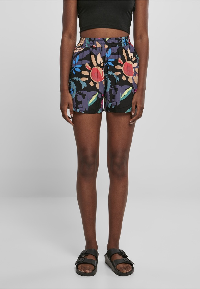 URBAN CLASSICS Stoffhose »Urban Classics Damen Ladies AOP Viscose Resort Shorts«