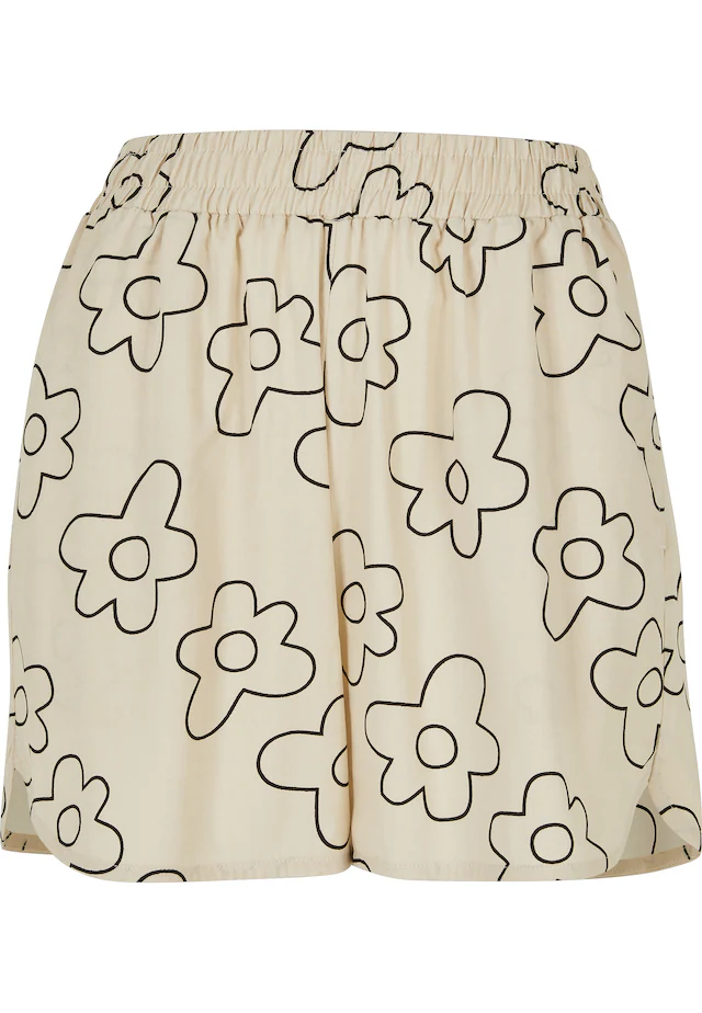 URBAN CLASSICS Stoffhose »Urban Classics Damen Ladies AOP Viscose Resort Shorts«