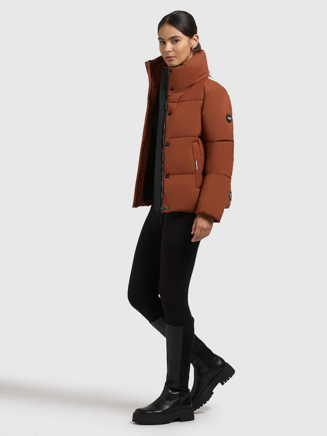khujo Winterjacke »Rinja2 Matt« ohne Kapuze Warme Steppjacke mit hohem Kragen