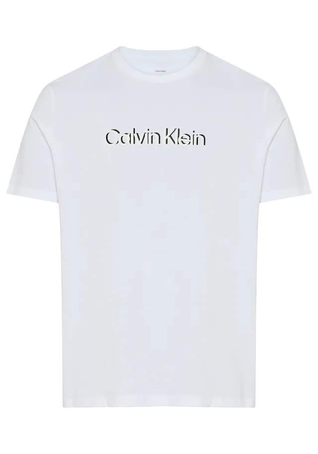 Calvin Klein T-Shirt Logoschriftzug, Rundhalsausschnitt, Regular Fit, reine Baumwolle