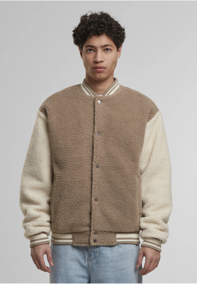 URBAN CLASSICS Collegejacke »Urban Classics Teddy College Jacket« 1 Stk. tlg. ohne Kapuze
