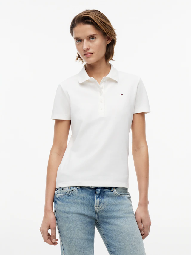 Tommy Jeans Poloshirt »TJW SLIM ESSENTIAL SS POLO« Baumwollmischung, slim fit