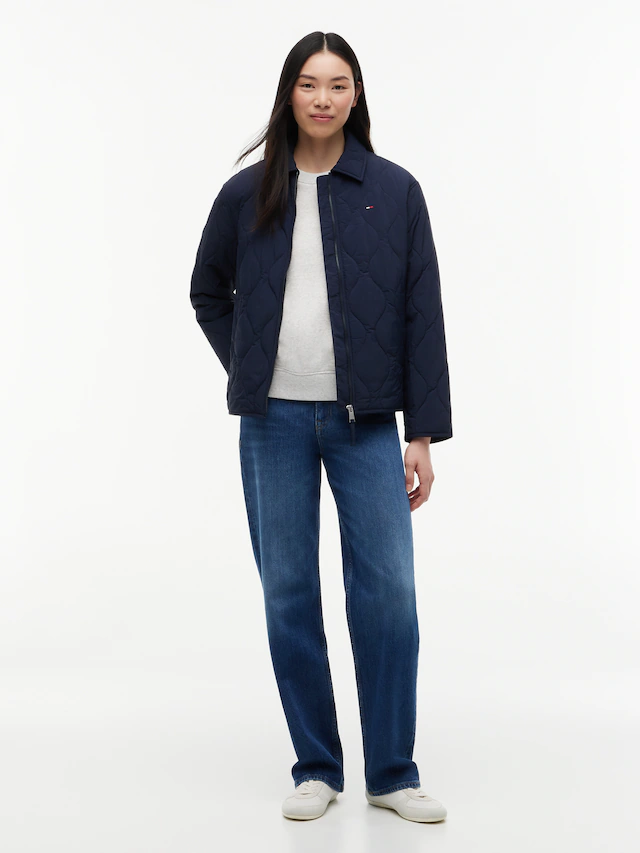 Tommy Jeans Steppjacke »TJW COACH COLLAR QUILTED JACKET« Kunstfaser, Flag-Stickerei