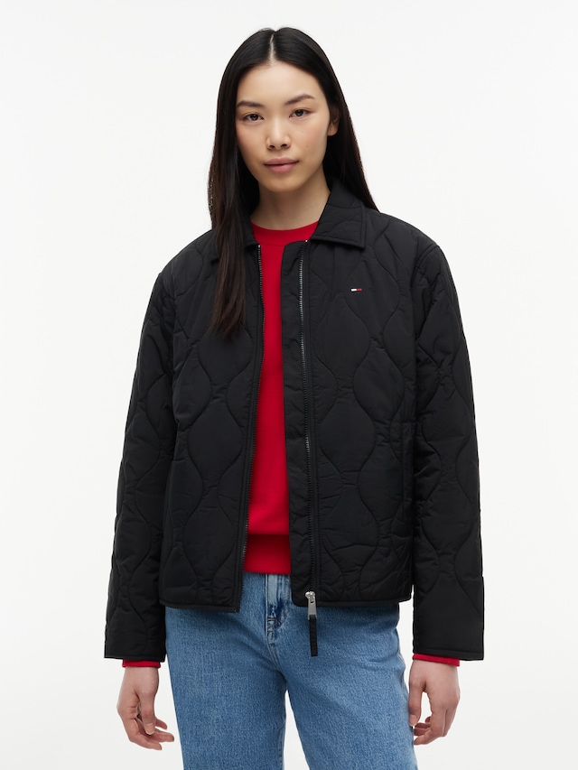 Tommy Jeans Steppjacke »TJW COACH COLLAR QUILTED JACKET« Kunstfaser, Flag-Stickerei