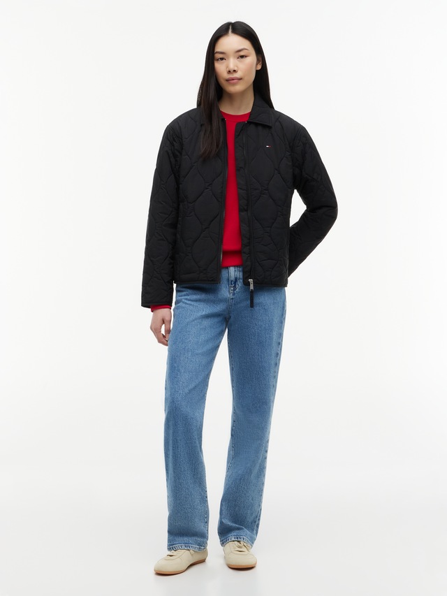 Tommy Jeans Steppjacke »TJW COACH COLLAR QUILTED JACKET« Kunstfaser, Flag-Stickerei