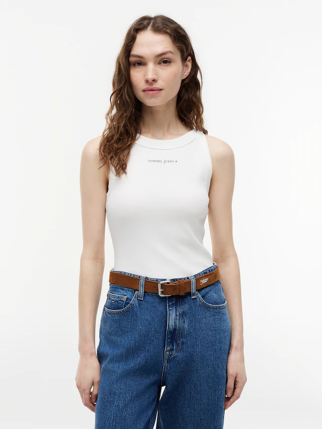 Tommy Jeans Ripptanktop »TJW SLIM ESS LOGO 1 RIB TANK« Baumwollmischung, slim fit, in gerippter Struktur