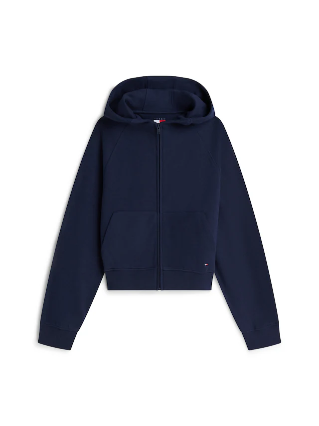 Tommy Jeans Kapuzensweatjacke »TJW BXY S FLAG ZIP THRU HOODIE« Baumwolle, Kapuze, Kängurutasche