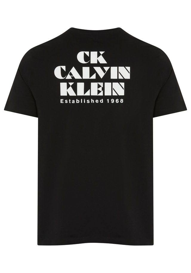 Calvin Klein Jeans T-Shirt Rundhalsausschnitt, reine Baumwolle, großer Rückendruck