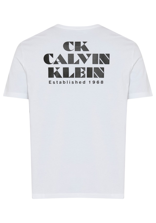 Calvin Klein Jeans T-Shirt Rundhalsausschnitt, reine Baumwolle, großer Rückendruck