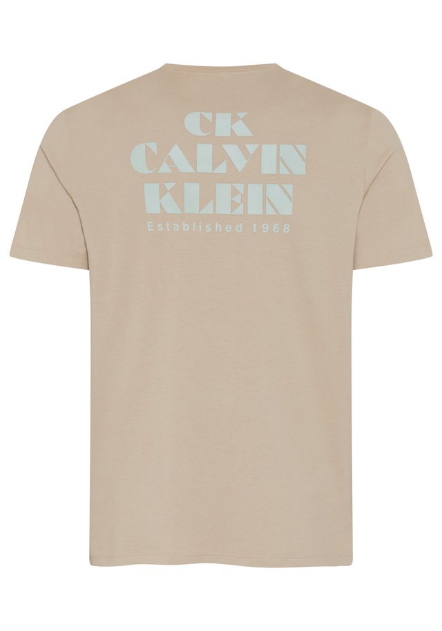 Calvin Klein Jeans T-Shirt Rundhalsausschnitt, reine Baumwolle, großer Rückendruck