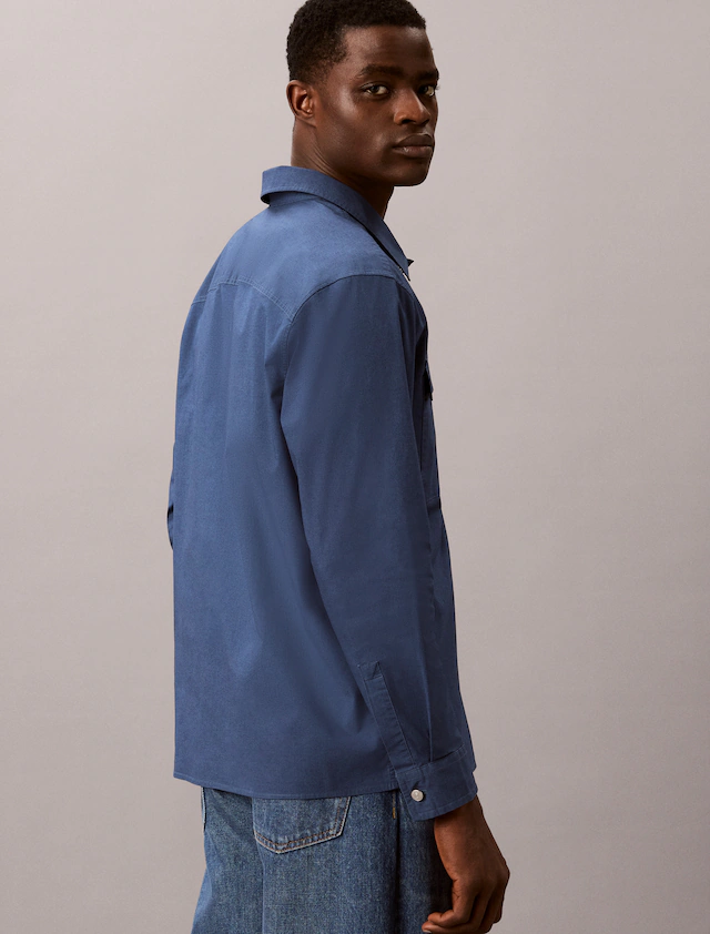 Calvin Klein Jeans Outdoorhemd »Overshirt LS COTTON NYLON UTI« bequeme Passform, Hemdkragen, Markenlabel