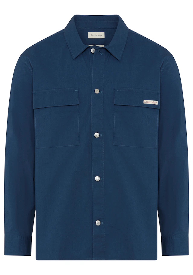 Calvin Klein Jeans Outdoorhemd »Overshirt LS COTTON NYLON UTI« bequeme Passform, Hemdkragen, Markenlabel