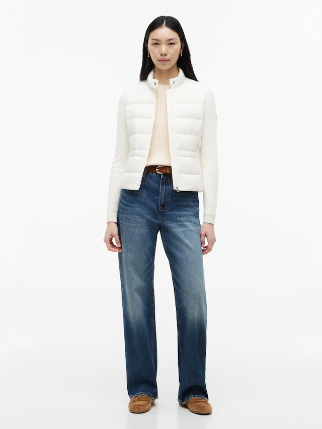 Tommy Hilfiger Daunenjacke »LW DOWN KNIT MIX JACKET« ohne Kapuze Stehkragen, Materialmix mit Steppqualität