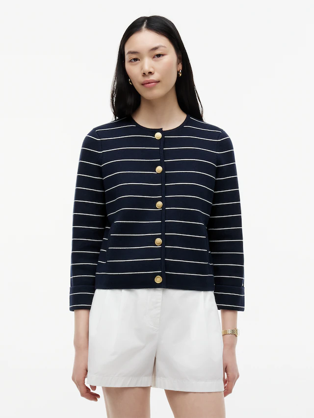 Tommy Hilfiger Strickjacke »GOLD BUTTON LS CARDI« Baumwolle, goldfarbene Knöpfe