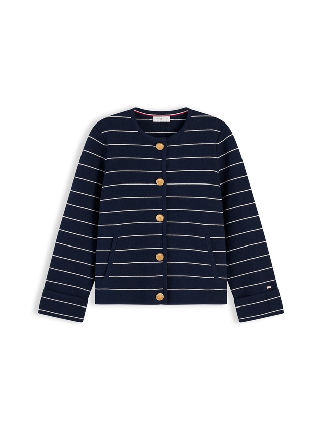 Tommy Hilfiger Strickjacke »GOLD BUTTON LS CARDI« Baumwolle, goldfarbene Knöpfe