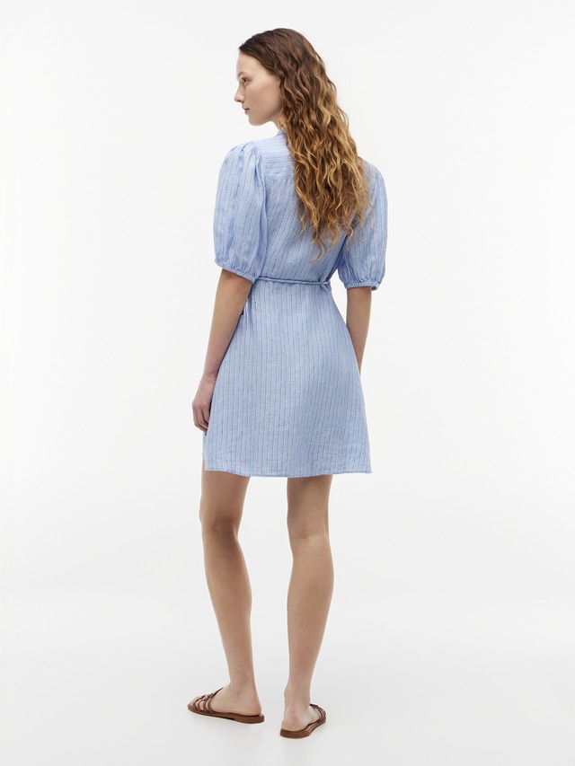 Tommy Hilfiger Wickelkleid »SUMMER LINEN WRAP TIE SHORT DRS« reines Leinen