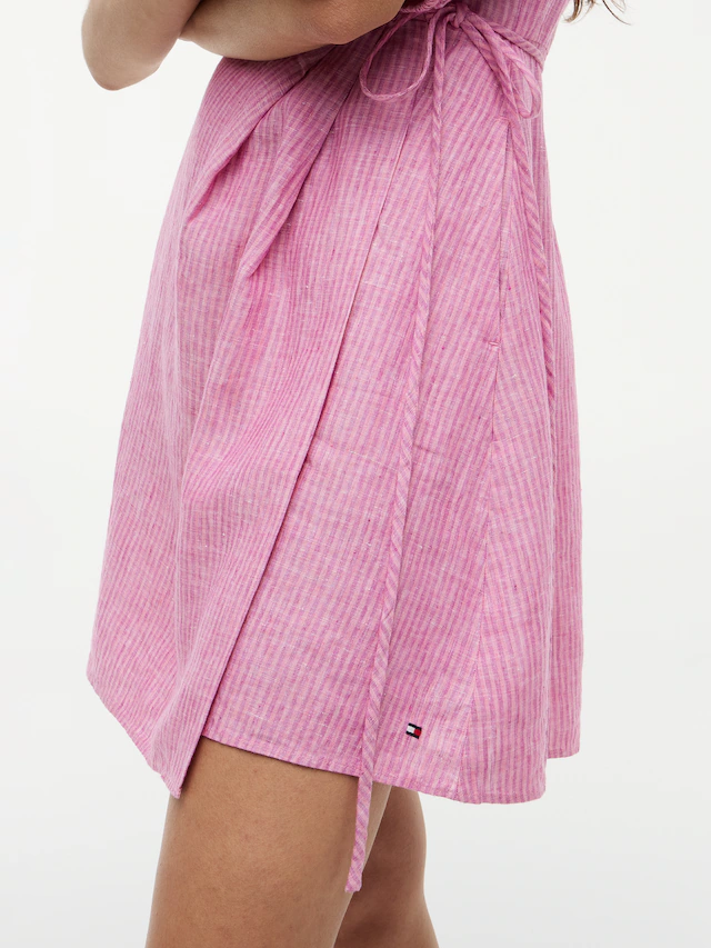 Tommy Hilfiger Wickelkleid »SUMMER LINEN WRAP TIE SHORT DRS« reines Leinen