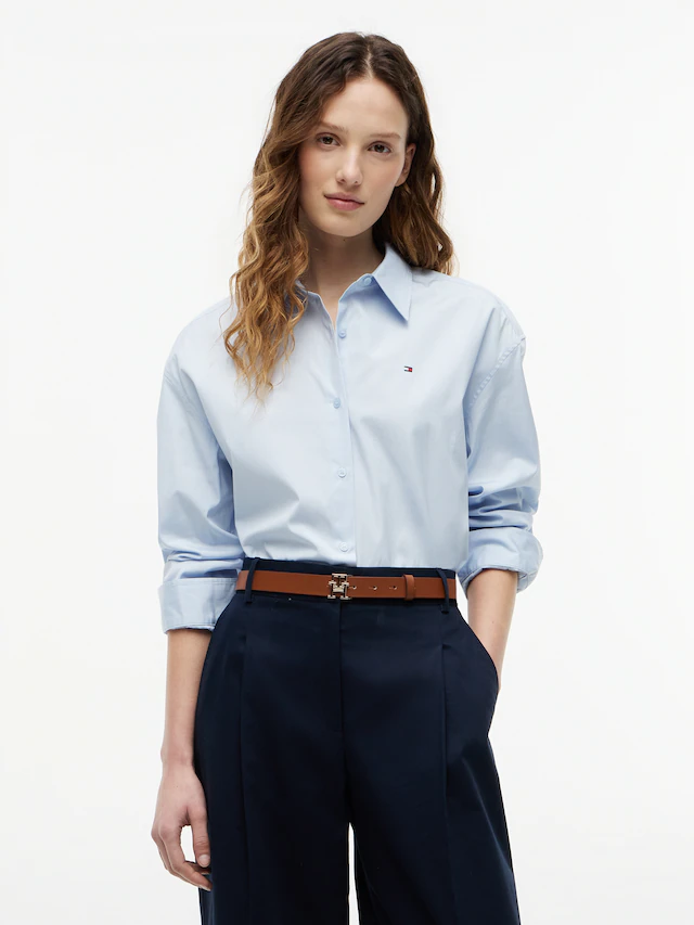 Tommy Hilfiger Hemdbluse »SUMMER POPLIN LS BOXY SHIRT« Baumwolle, Boxy Fit