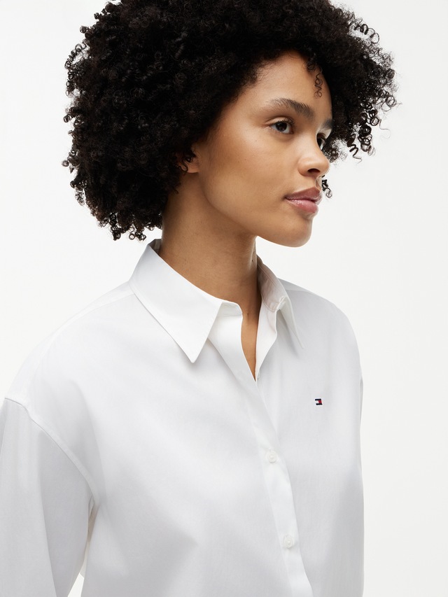 Tommy Hilfiger Hemdbluse »SUMMER POPLIN LS BOXY SHIRT« Baumwolle, Boxy Fit