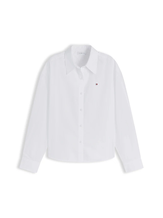 Tommy Hilfiger Hemdbluse »SUMMER POPLIN LS BOXY SHIRT« Baumwolle, Boxy Fit