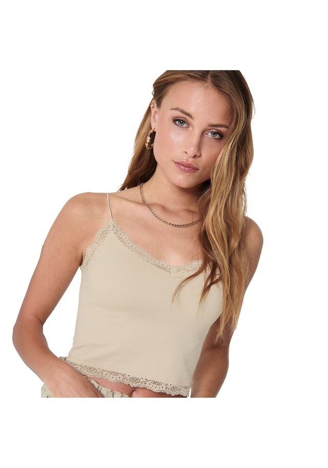 ONLY T-Shirt »T-Shirt ONLVICKY LACE SEAMLESS CROPPED TOP 1er Pack«