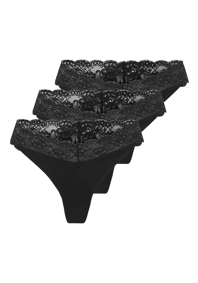 ONLY String »String ONLCHLOE LACE THONG 3er Pack«